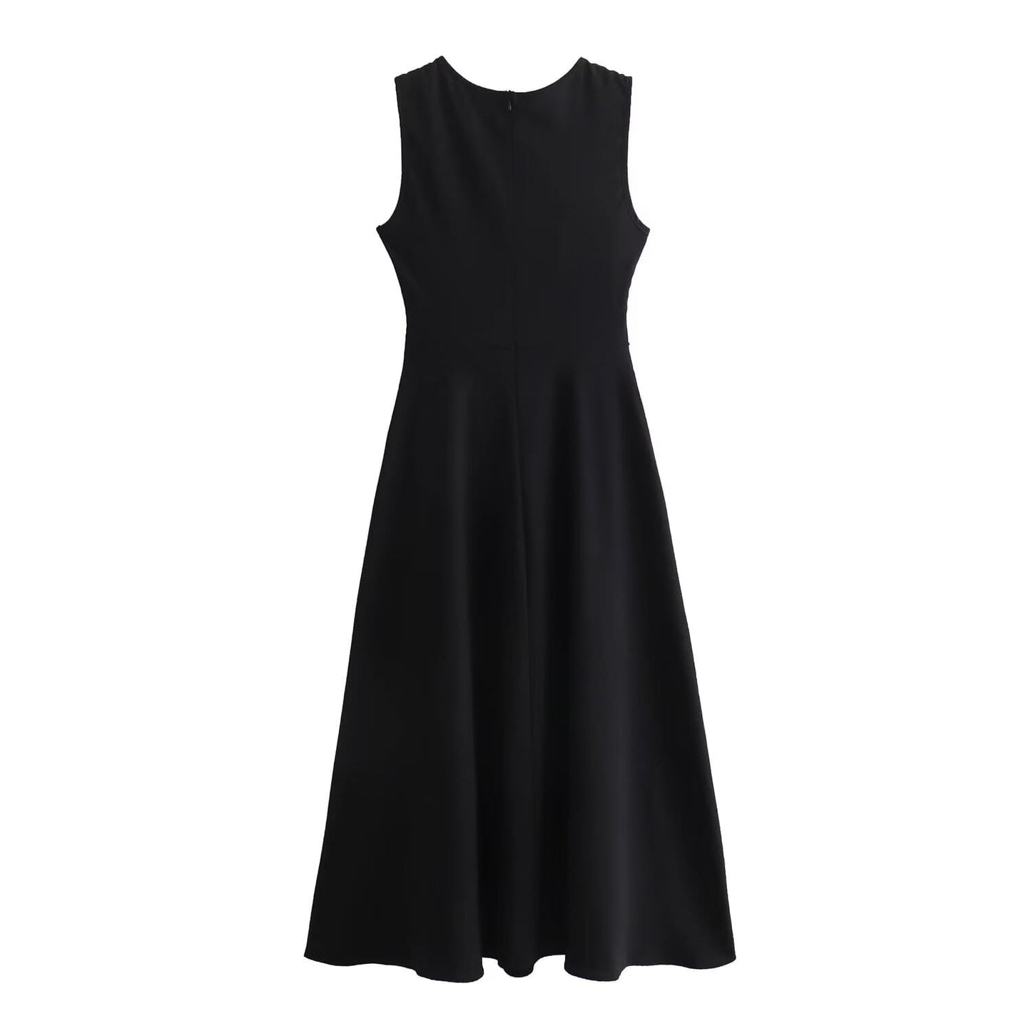 Modest old money midi dress with white tissue waist wrap detail