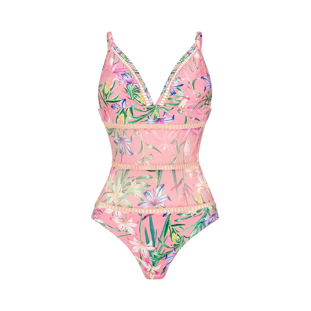 Pink ruffle beach wear | top plus sarong