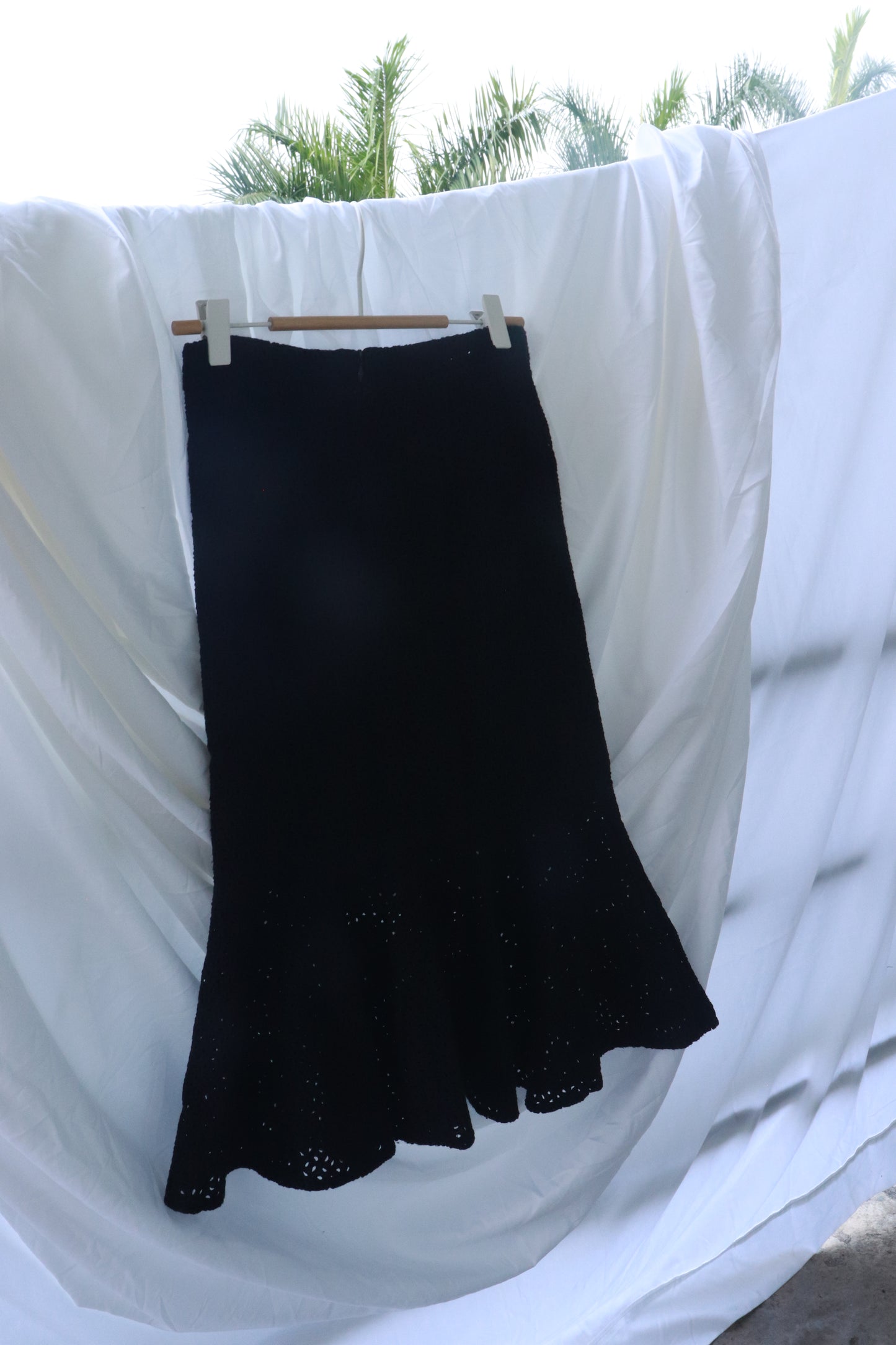 Black mermaid midi skirt