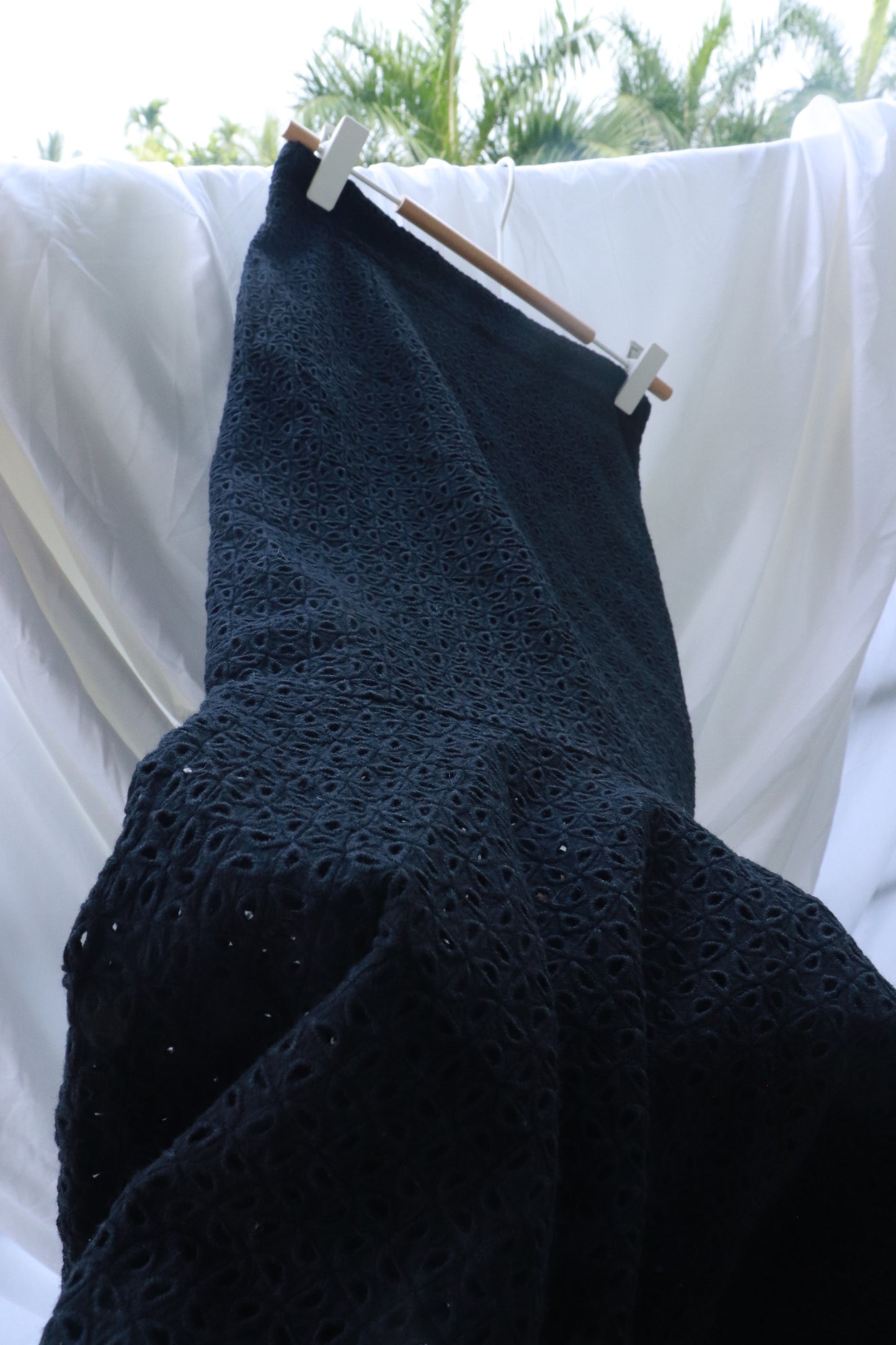 Black mermaid midi skirt