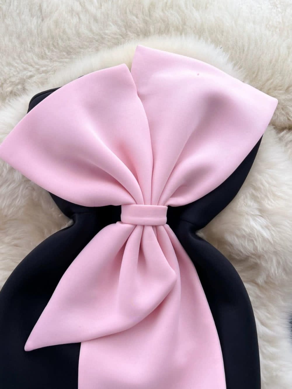 Strapless midi dress with bow