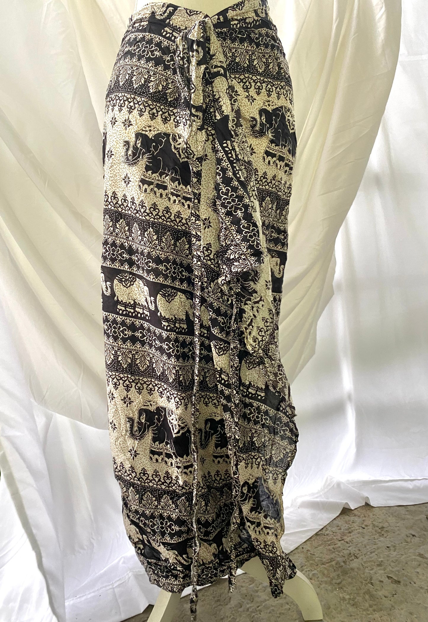 Women’s elephant print wrap around skirt , maxi wrap skirt