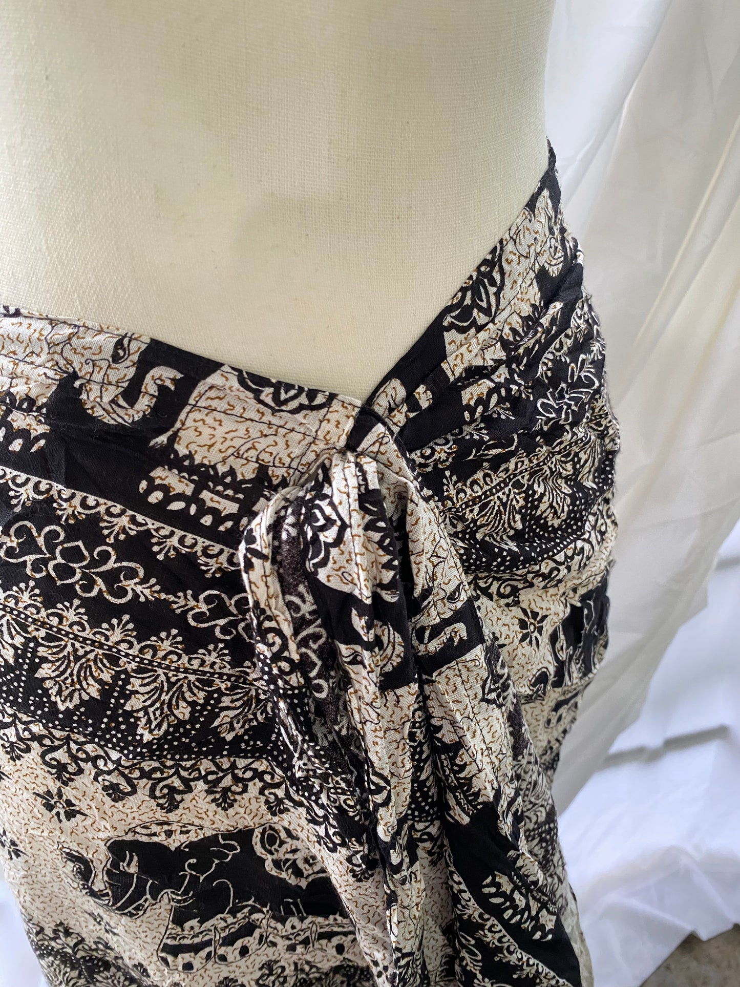 Women’s elephant print wrap around skirt , maxi wrap skirt
