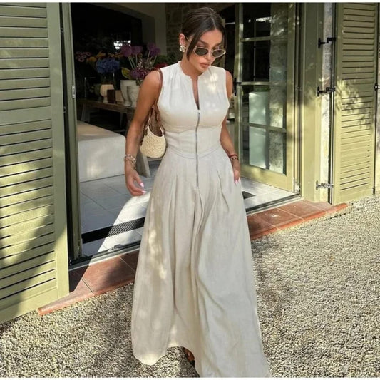 Zipped power maxi dress