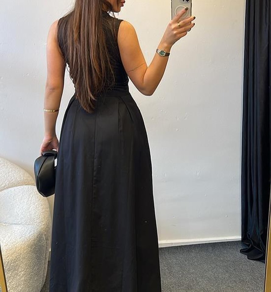 Zipped power maxi dress
