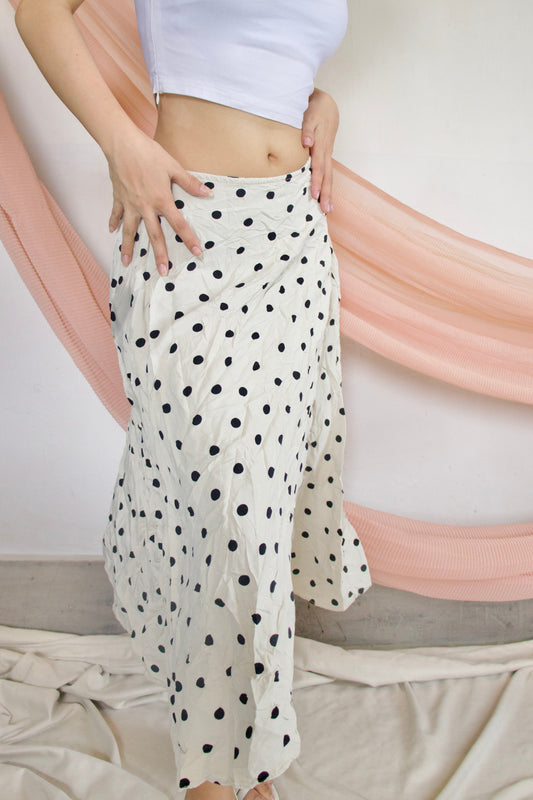 Polka midi skirt