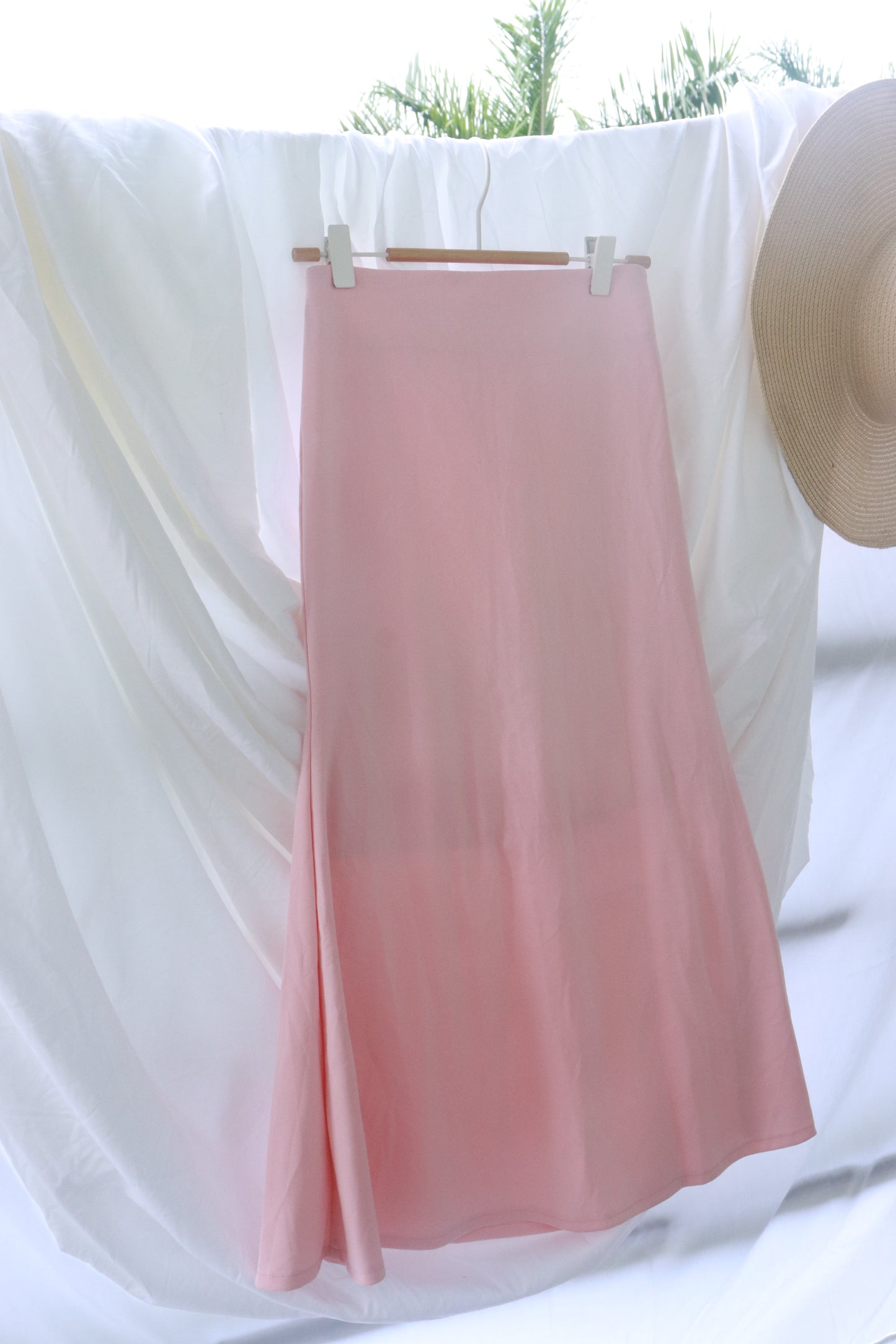 Pastel pink mermaid skirt , pink maxi skirt