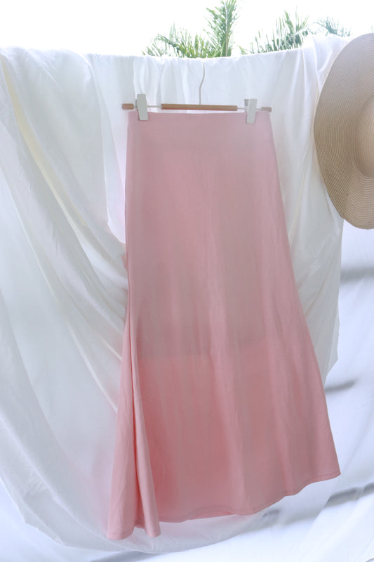 Pastel pink mermaid skirt , pink maxi skirt