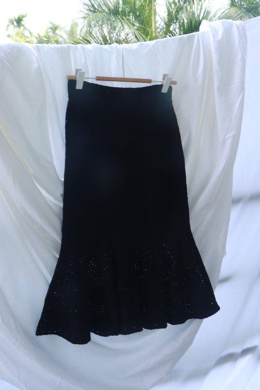 Black mermaid  midi skirt
