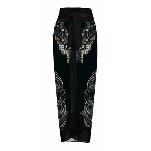 Black luxe swimwear set of 2 | Top with sarong
