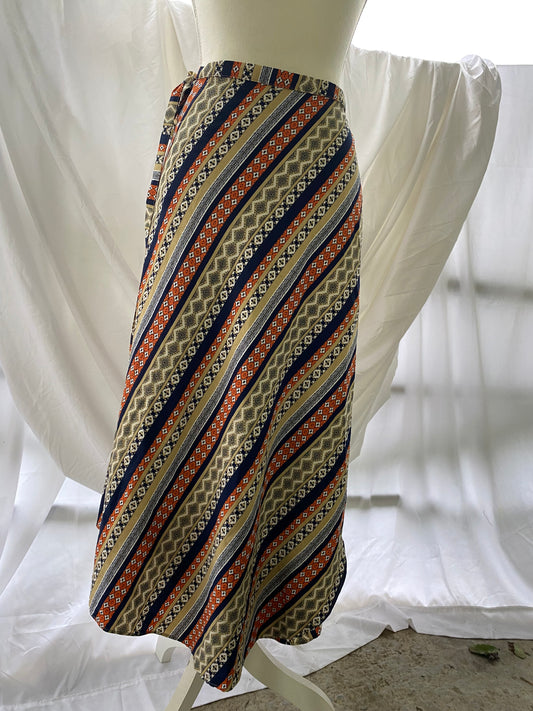 Printed tied wrap skirt , maxi wrap around skirt