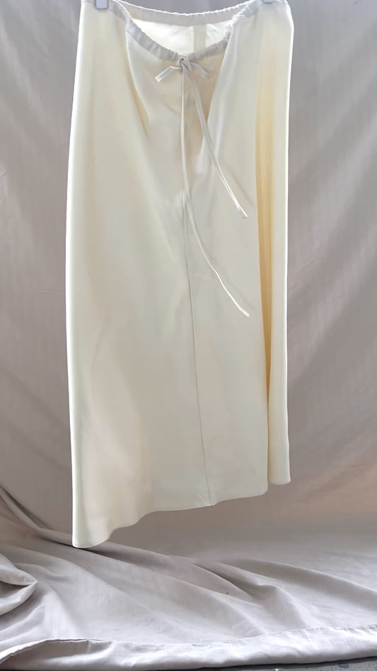 Ivory satin adjustable wire skirt